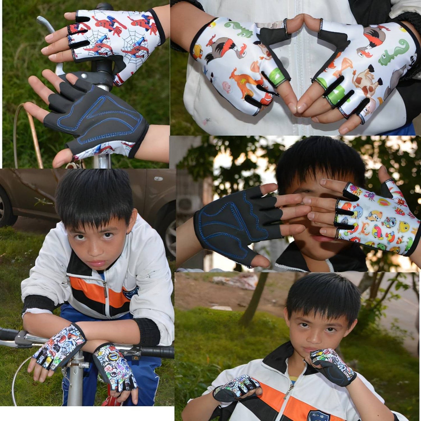 Children's Mountain Bike Riding Half-finger Roller Skating Gloves