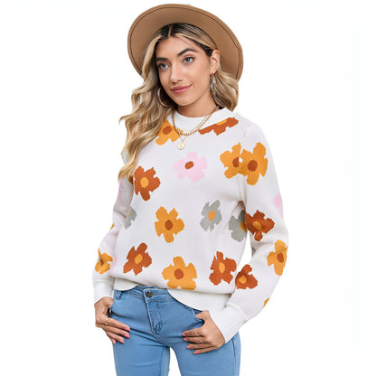 Knitted Thread Sweater Women's Flower