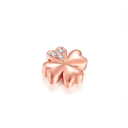 Rose Gold Clover Diamond Pendant Halsband