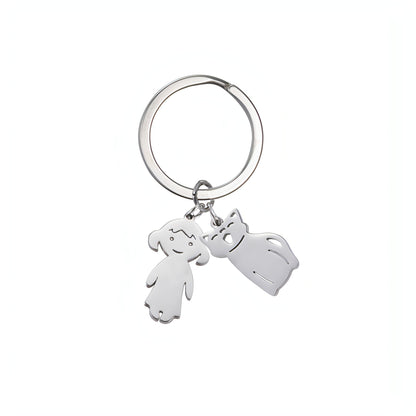 Personalized Name & Date Keychain – Custom Engraved Boy & Girl Keyring