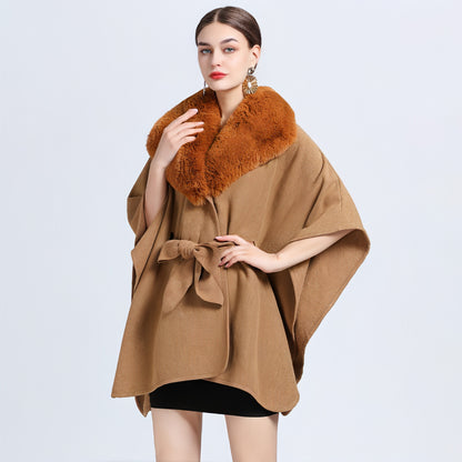 Collar Knit Shawl Cape Women Jacket