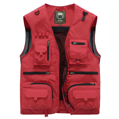 Safari waistcoat multi-pocket men jacket