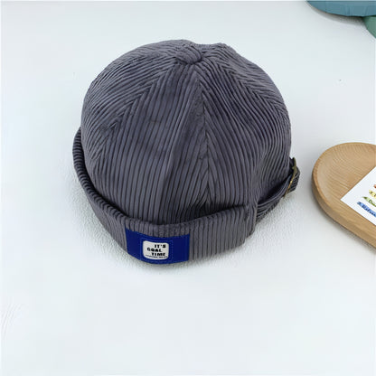 Sailor Corduroy Button Trendy Cap Hat