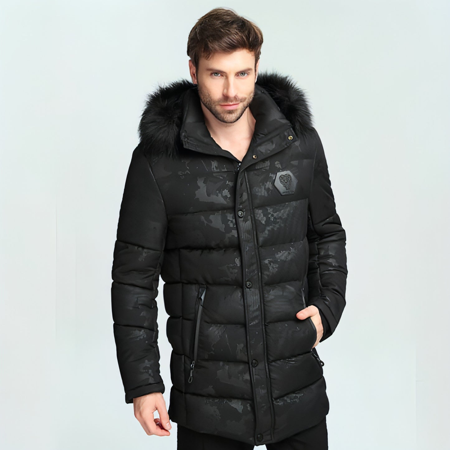 Men's Short Thickened Winter Outdoor Cotton-padded Clothing British Fur Collar Coat Jacket