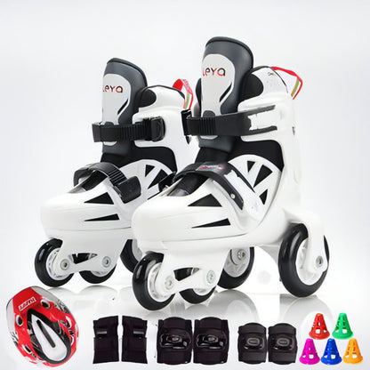 Full Set Of Adjustable Double Row Kids Roller Skates