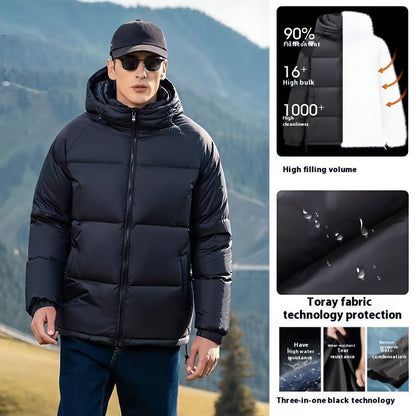 Hochwertige Winterjacke aus weißer Entendaunen für Paare