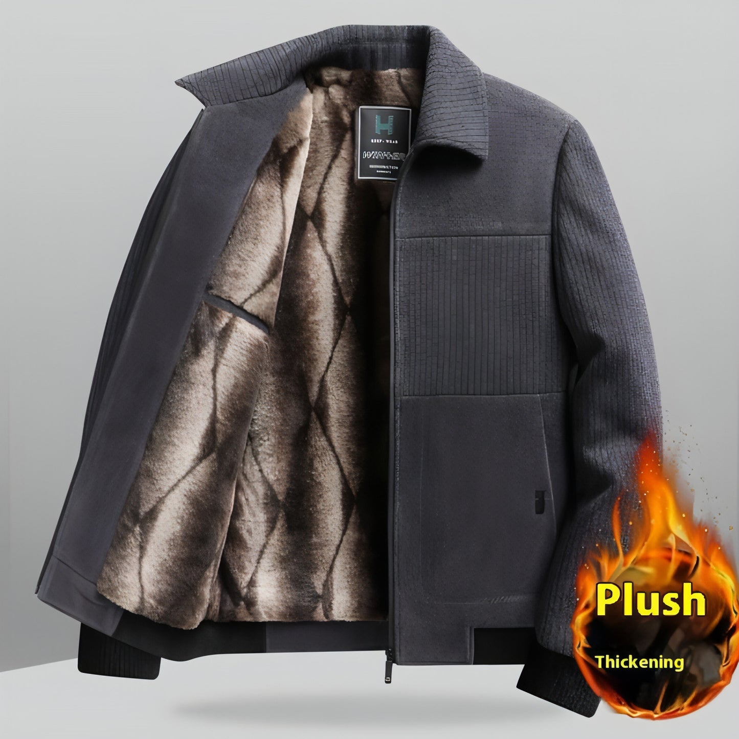 Men's Clothing Velvet Padded Thickened Coat Jacket