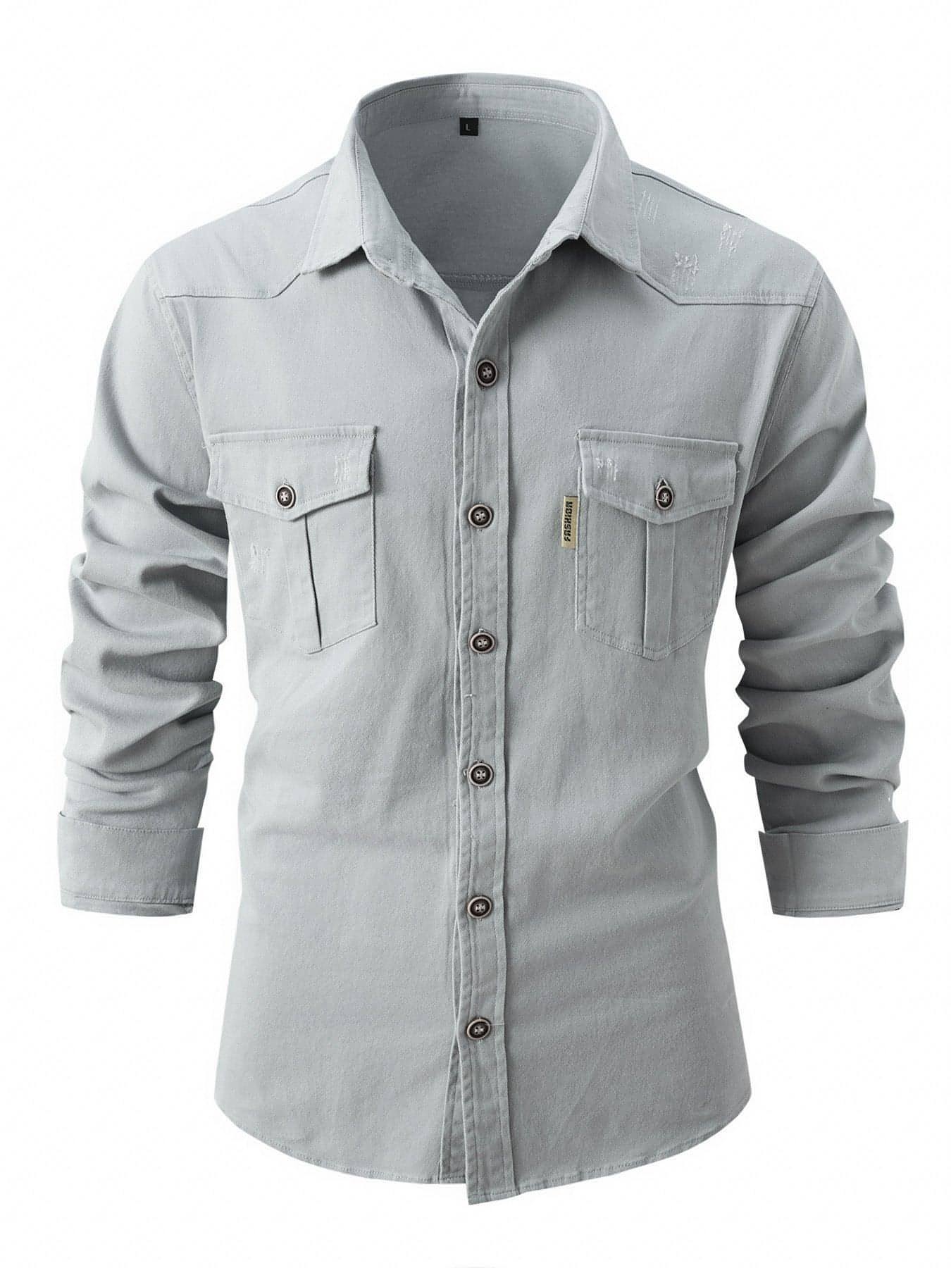 Camisa de vestir para hombre, elástica y lavable