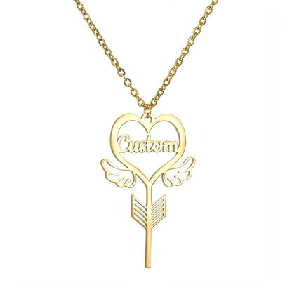 Popular Name Necklace Small Design Sense Love Butterfly Shape Key Pendant Necklace Gift