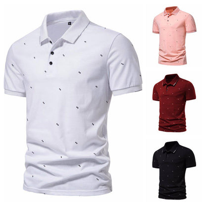 Camiseta polo estampada de moda de manga corta para hombre