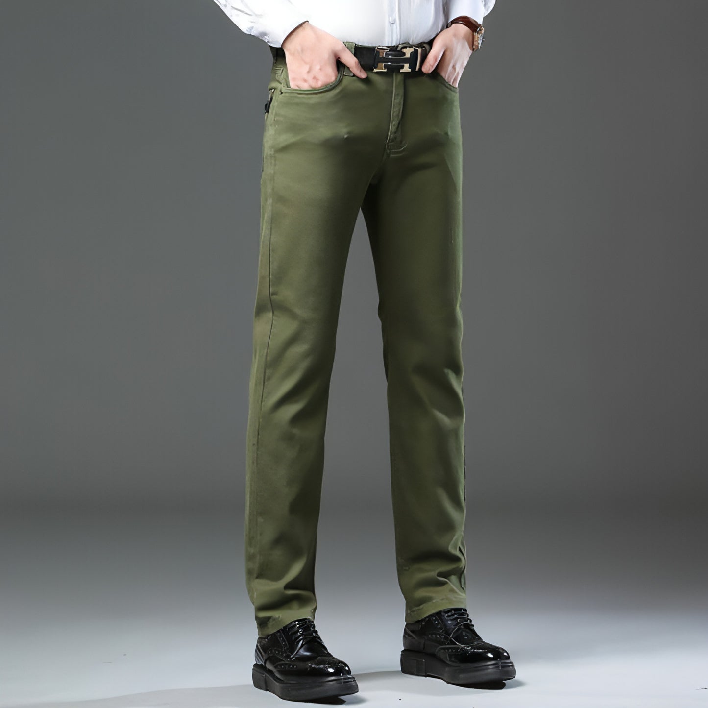 Straight Stretch Comfortable Trousers Mid-high Waist Pants Men