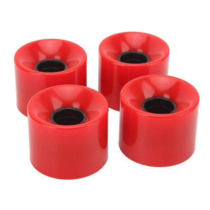 Four 4PCS PU Skateboard Wheel Replacement Low Noise Multifunctional Land Surfboard Roller Casters Red