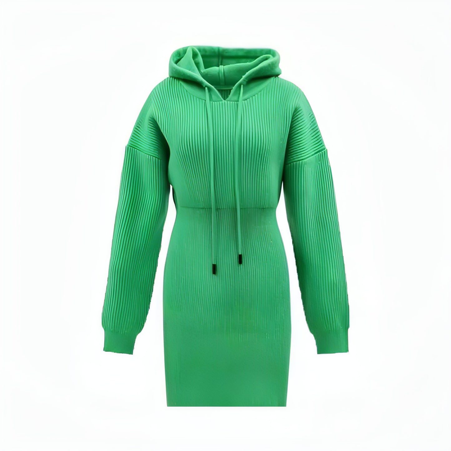 Casual Dress Mid-length Hooded Cinched Waist Sweater