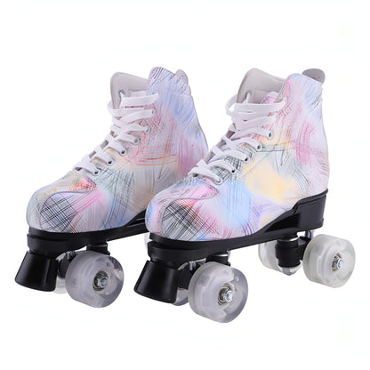 Symphony Feather Double Row Skates Adult Roller Skates Four Roller Skating Flash Skates