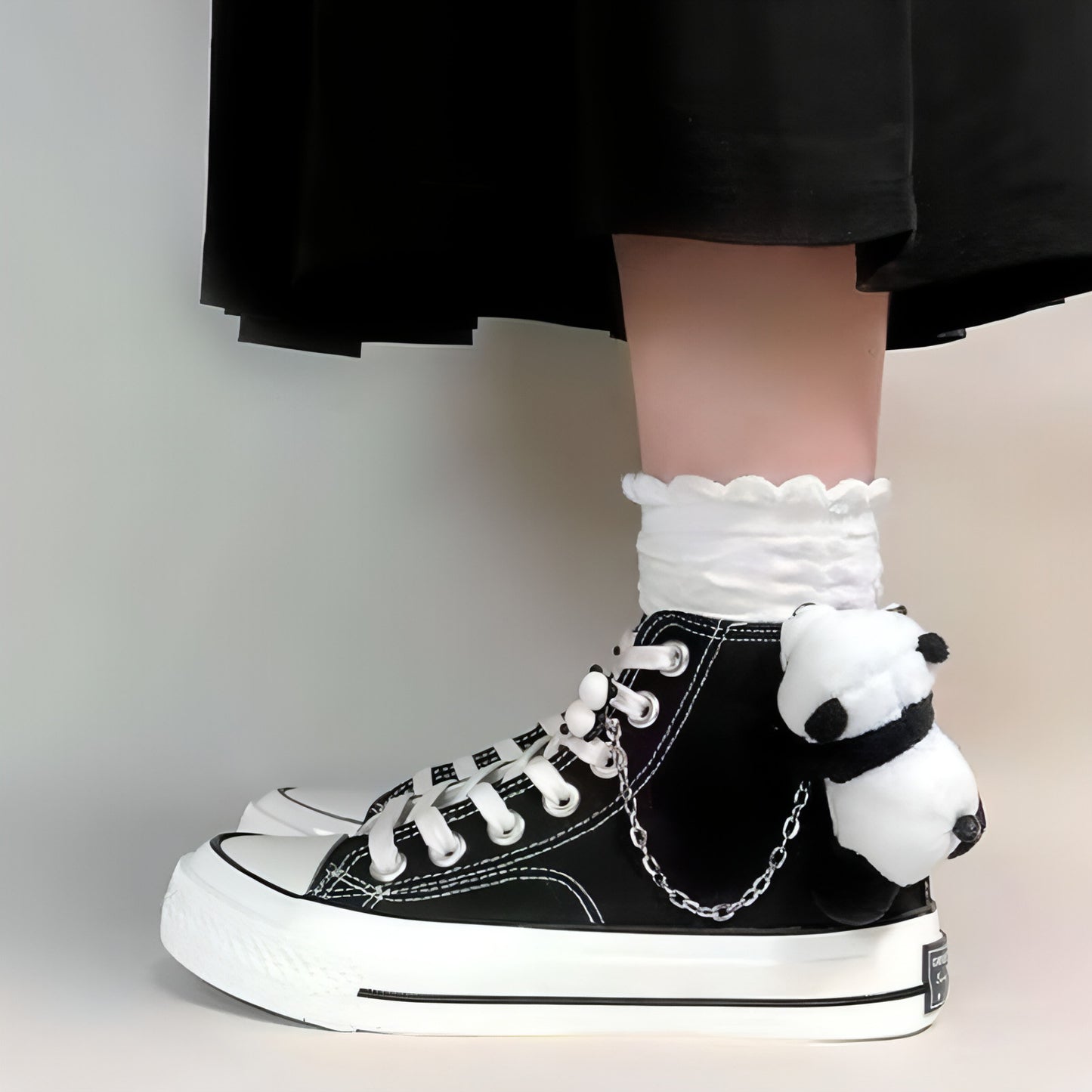 Z. New Cute Panda Canvas Shoes High Top Casual