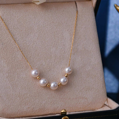 Radiant Pearl 18K Gold Adjustable Necklace