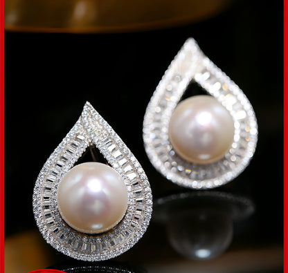 Large Grain Freshwater Pearl Stud Earrings