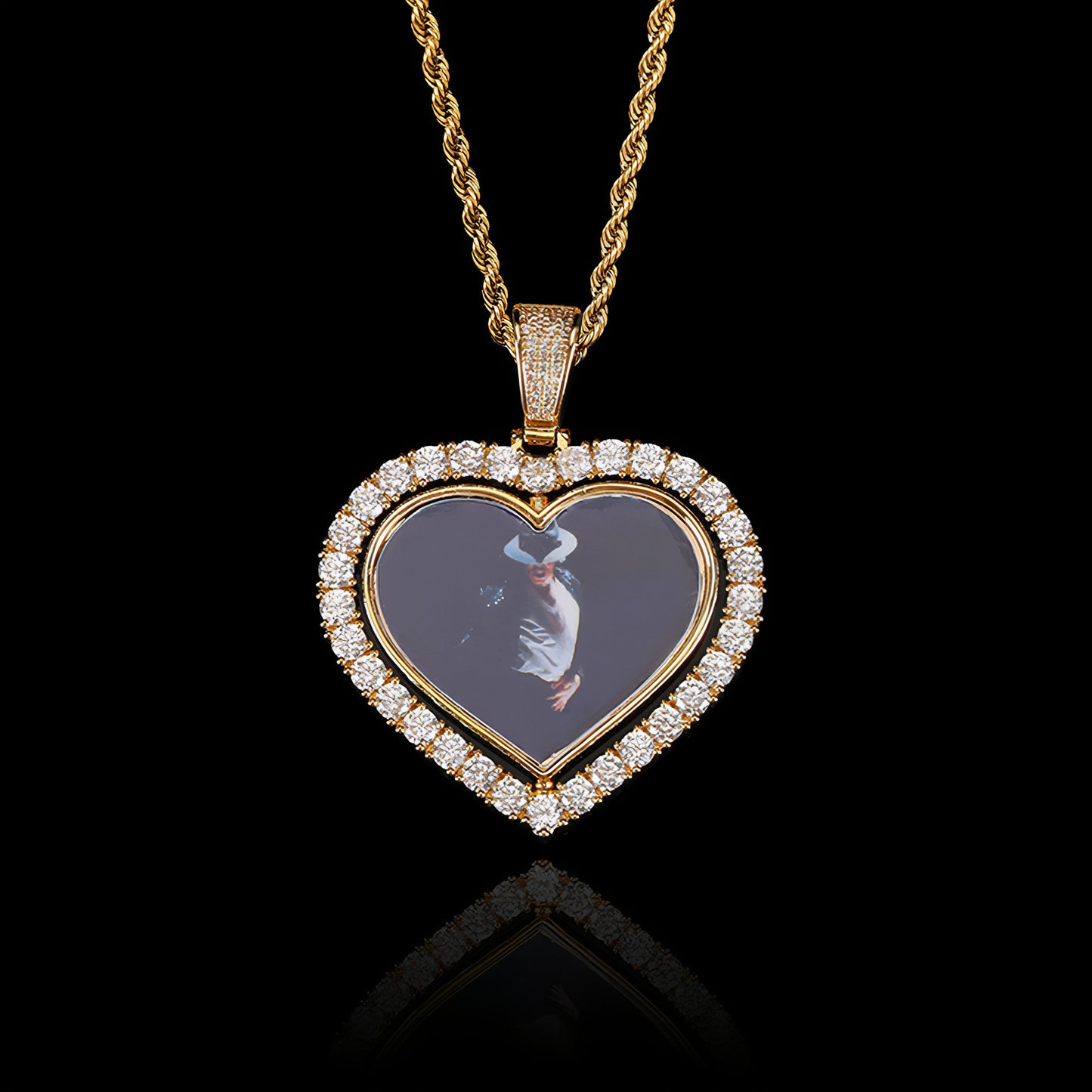 Rotating Double-sided Love Photo Pendant Necklace