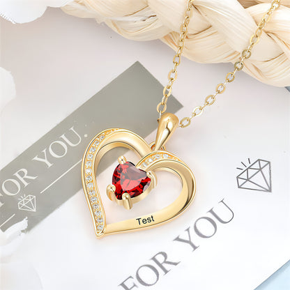 Ladies Elegant Heart Zircon Love Pendant Necklace