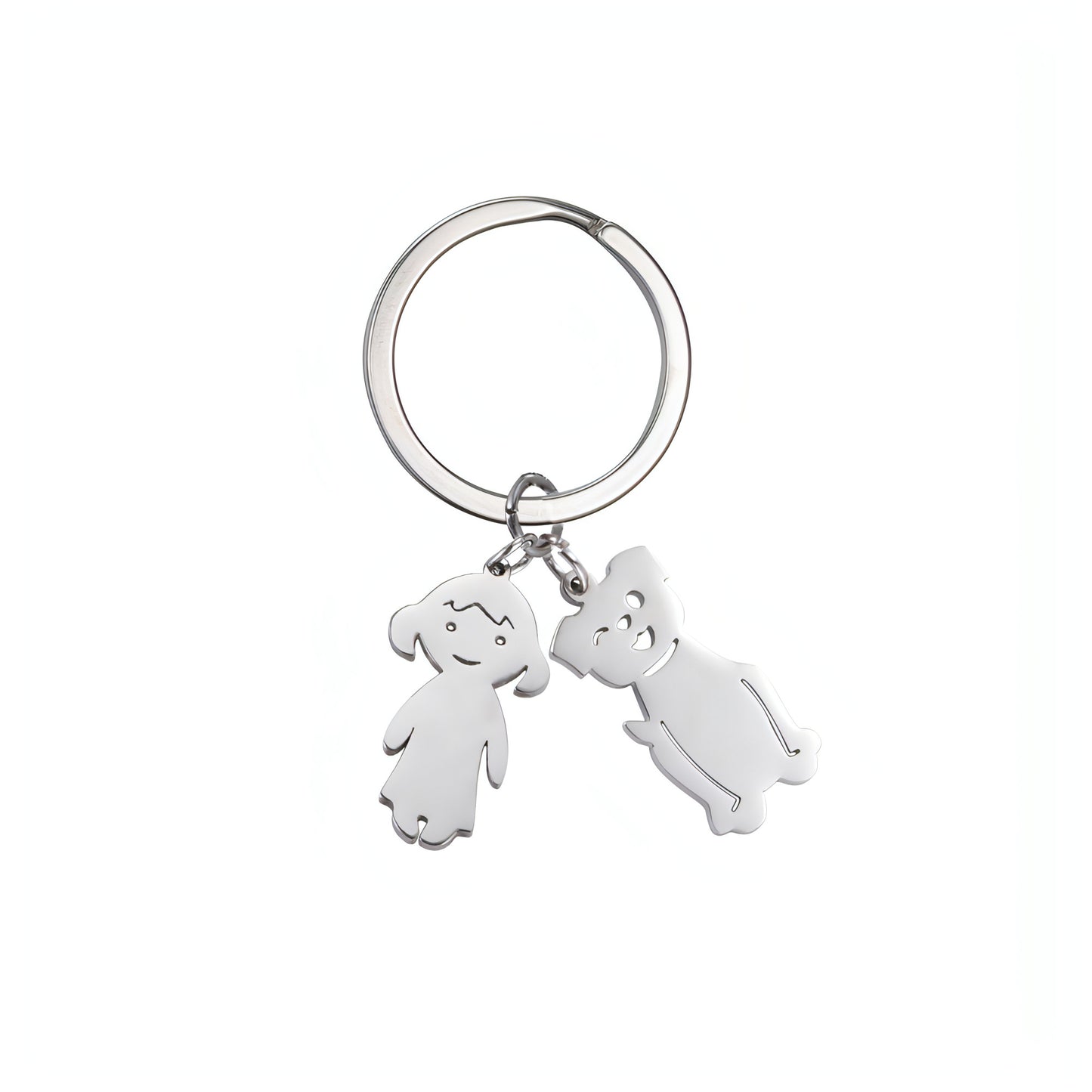 Personalized Name & Date Keychain – Custom Engraved Boy & Girl Keyring