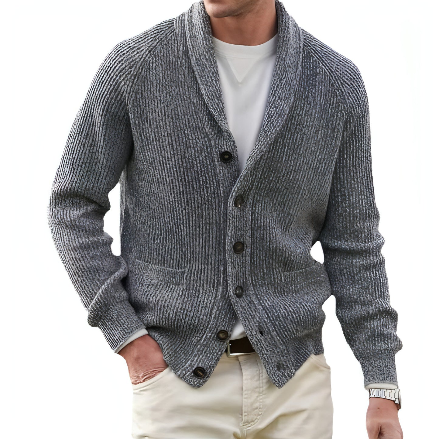 Men's Lapel Multi-button Thickening Cardigan Coat