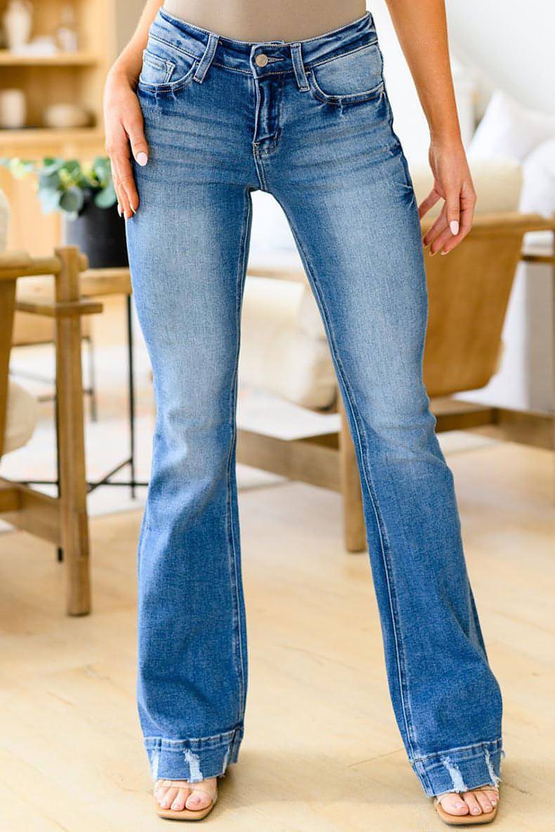 Helle Jeans mit hoher Taille für Damen