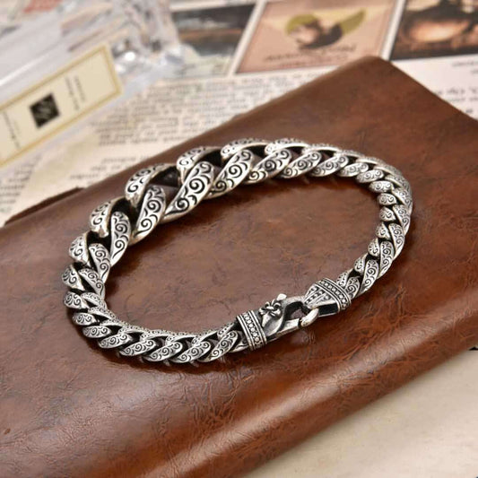 Domineering Retro Double Chinese Dragon Heads Bracelet