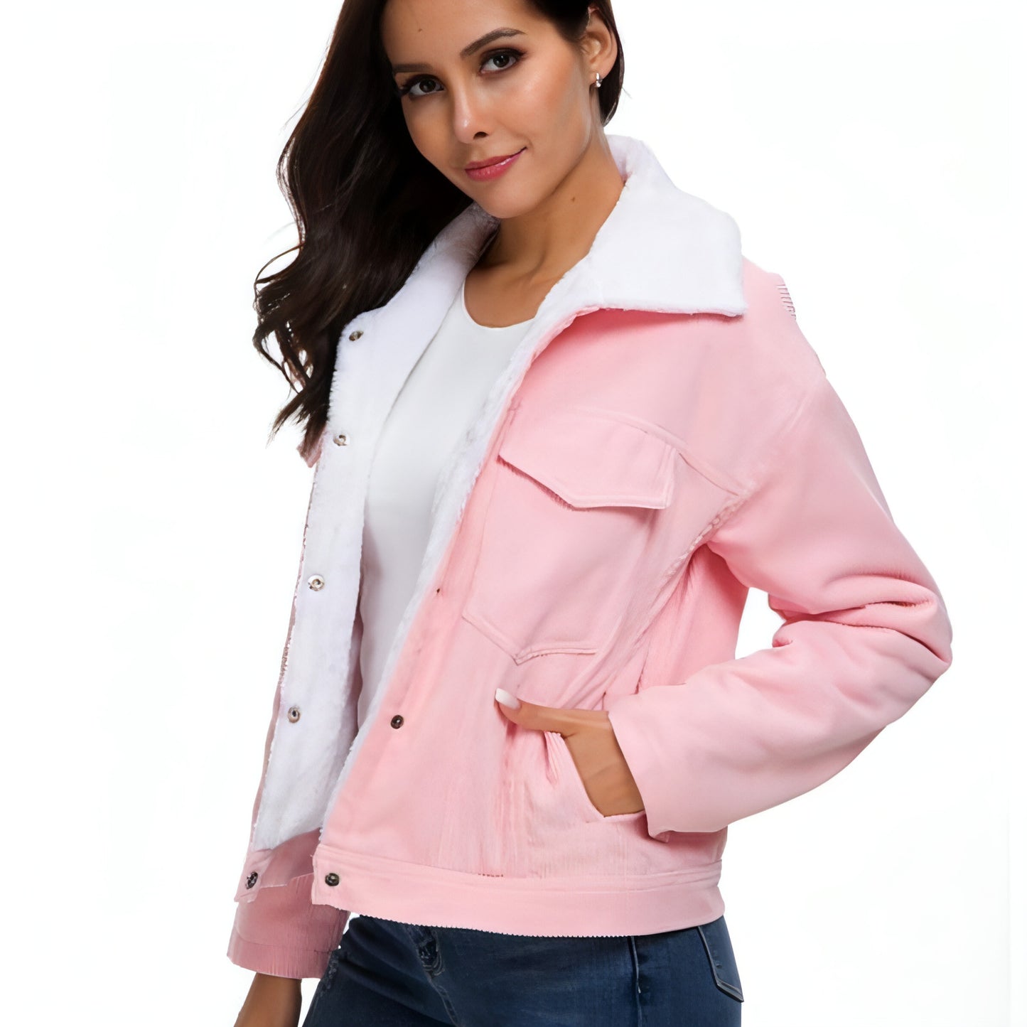 Chaqueta de pana de otoño Vangull para mujer