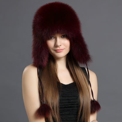 Autumn And Winter Korean Fox Fur Lei Feng Hat Trend