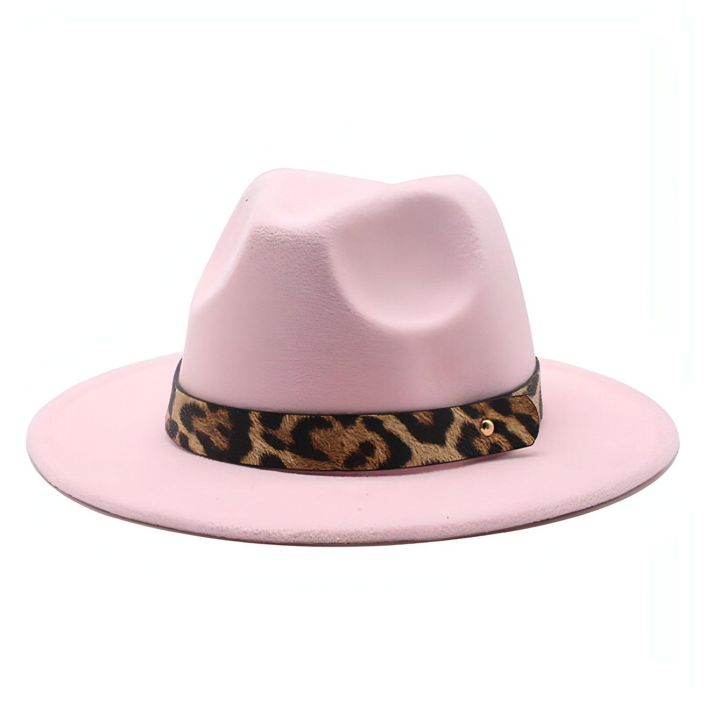 Men's Fashion Leopard Print Woolen Big Brim Top Hat