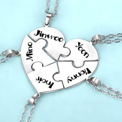 Personalized Family Pendant – Heart Necklace for Siblings & Loved Ones