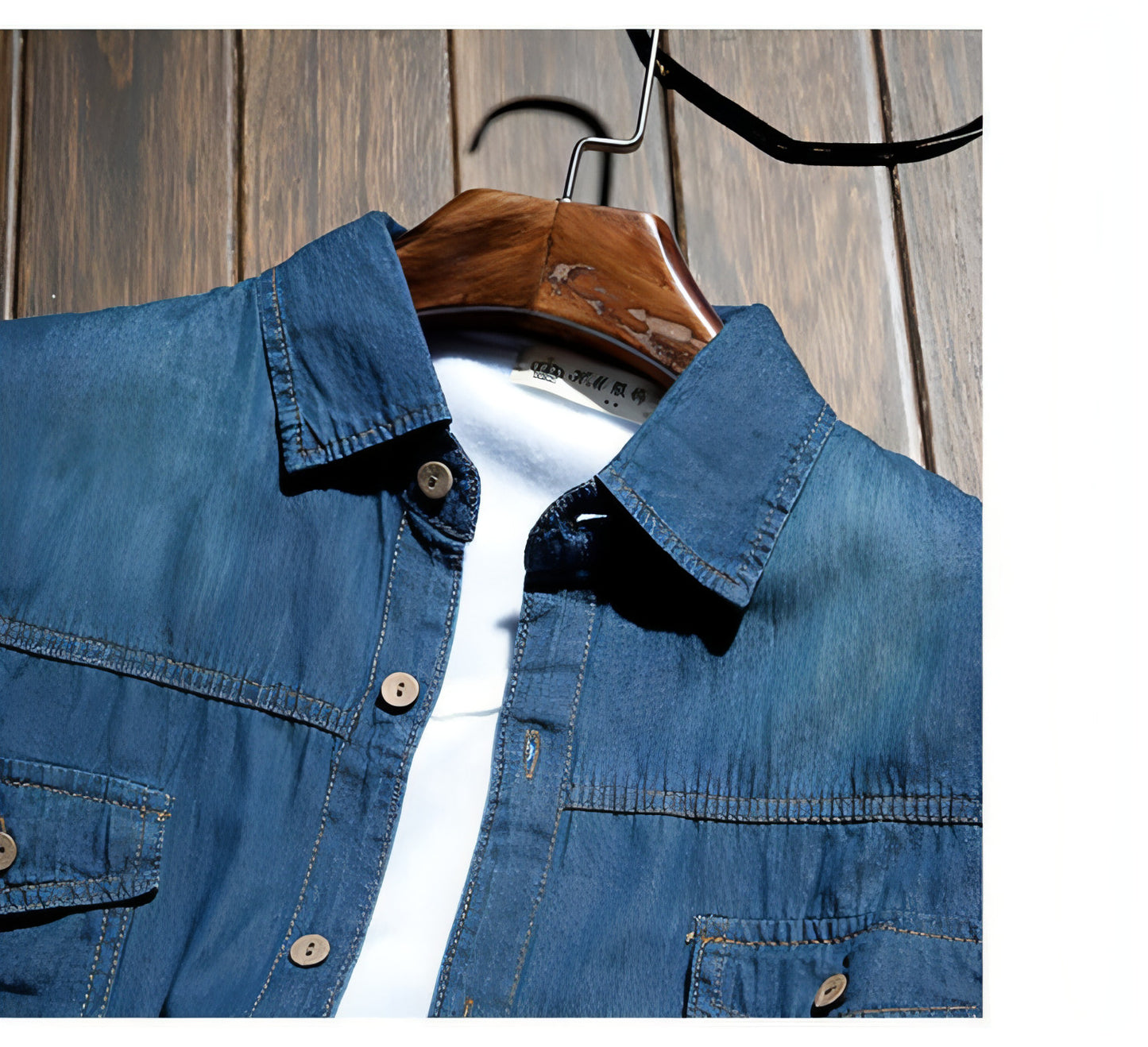 Langarm Denim DressShirt Jacke Slim Style Herren Dünn