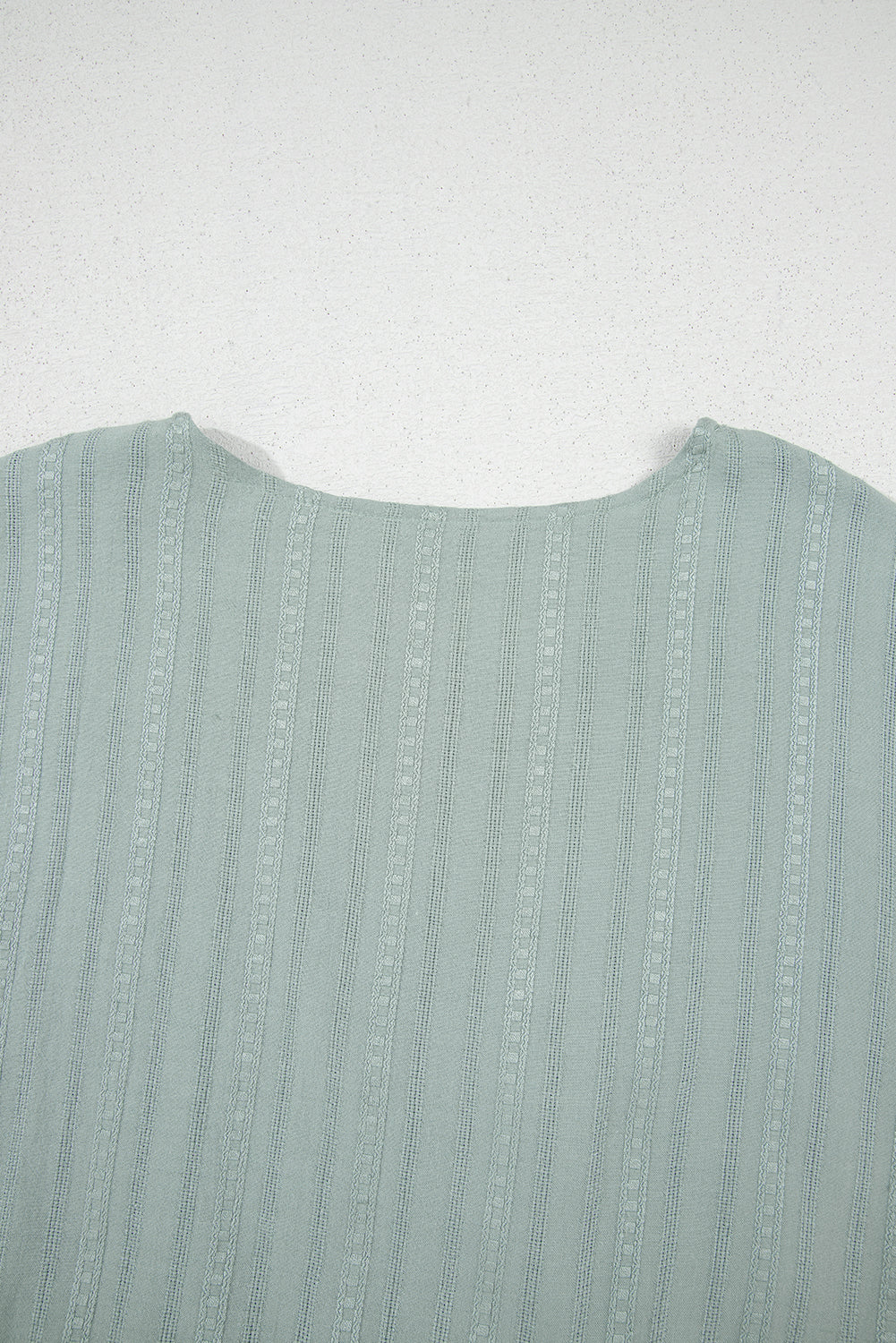 Laurel Green Textured Ruffled Hem Short Sleeve Blouse