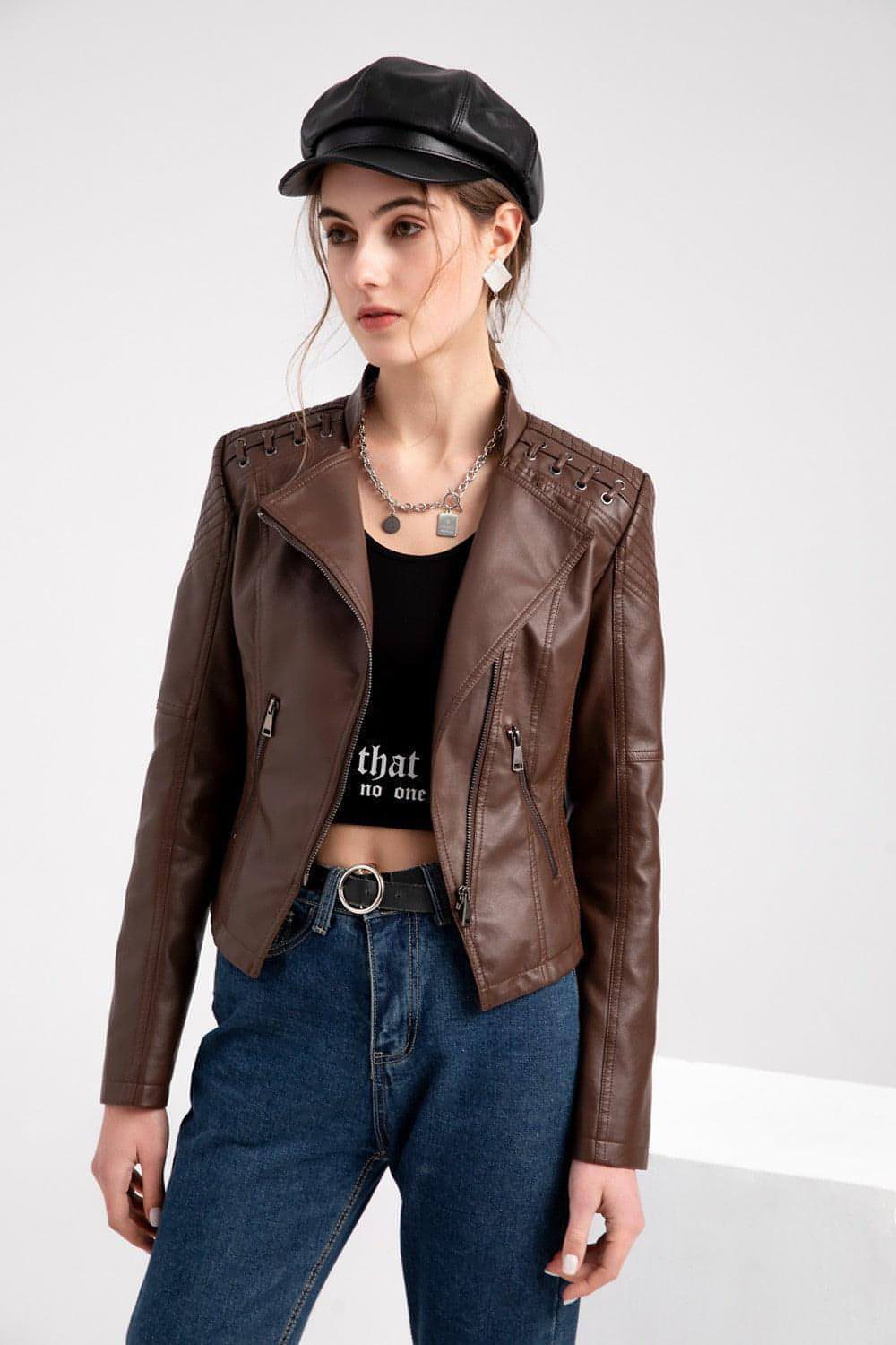 Youth Fashion European And American Women's Clothing Leather Short Jacket