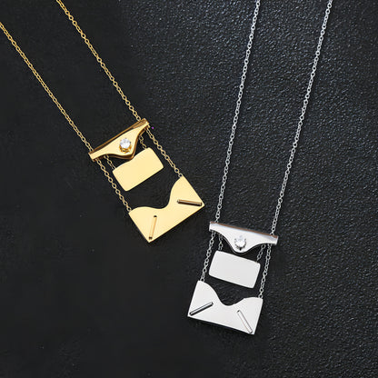 Pullout Envelope Couple Necklace DIY Personalization