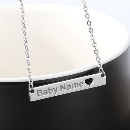 Love Hollow Square Brand Name Custom Necklace