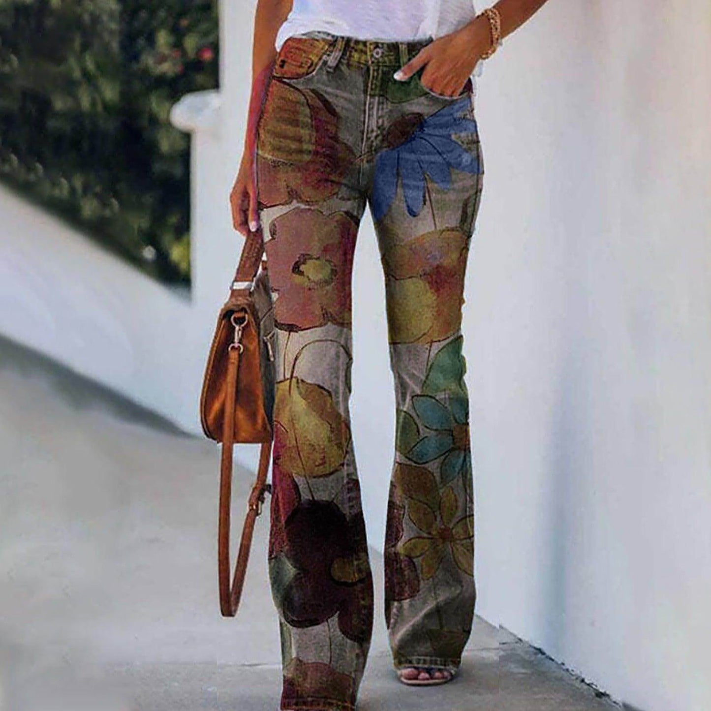 Women's Casual Pants Floral Thin Trousers