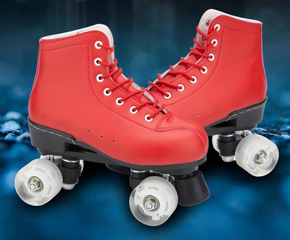 Big Red Cowide Double Row patins com rodas piscantes e resistência ao desgaste