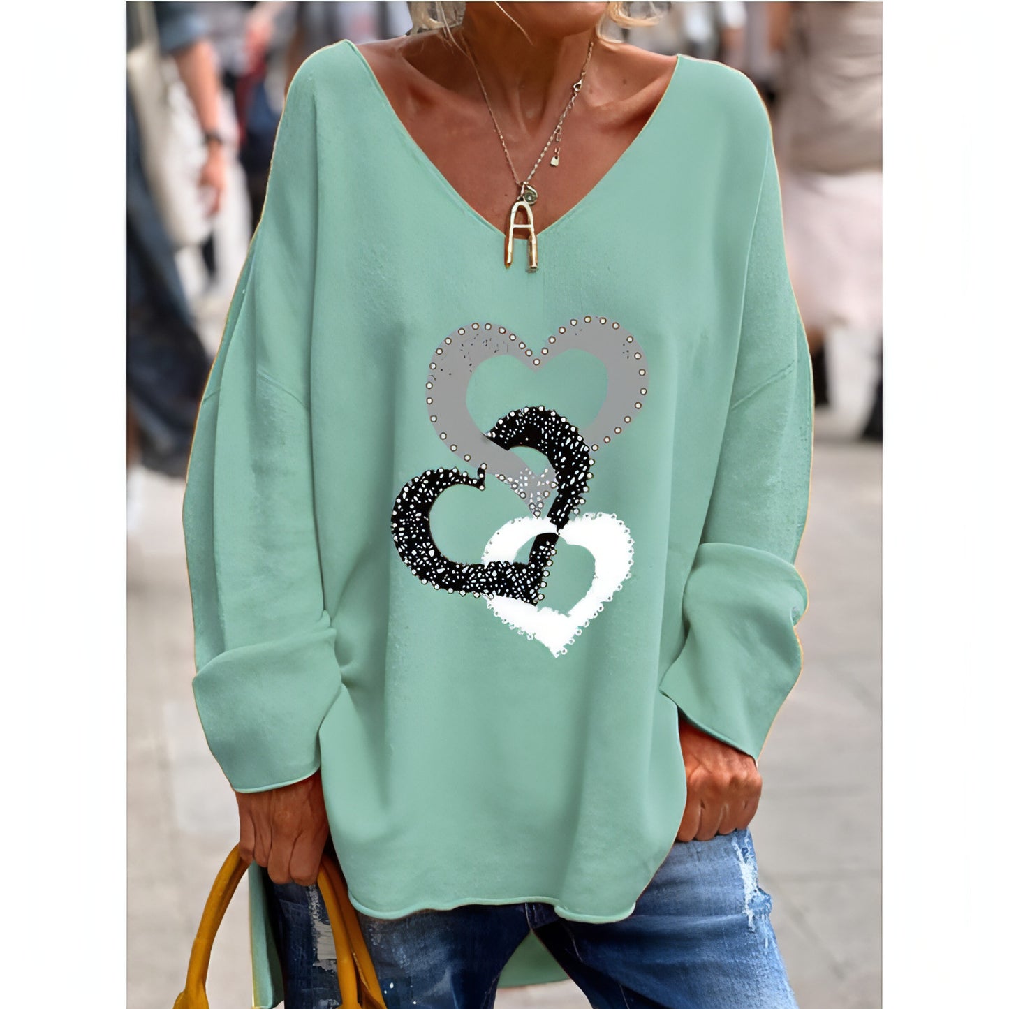 Women's Long Sleeve Loose Casual And Comfortable T-shirt Top