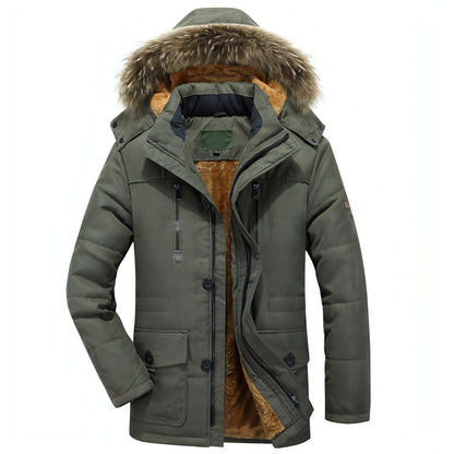 Chaqueta militar gruesa con forro polar para hombre