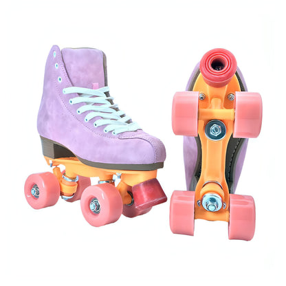 Children's Purple Suede Roller Skates