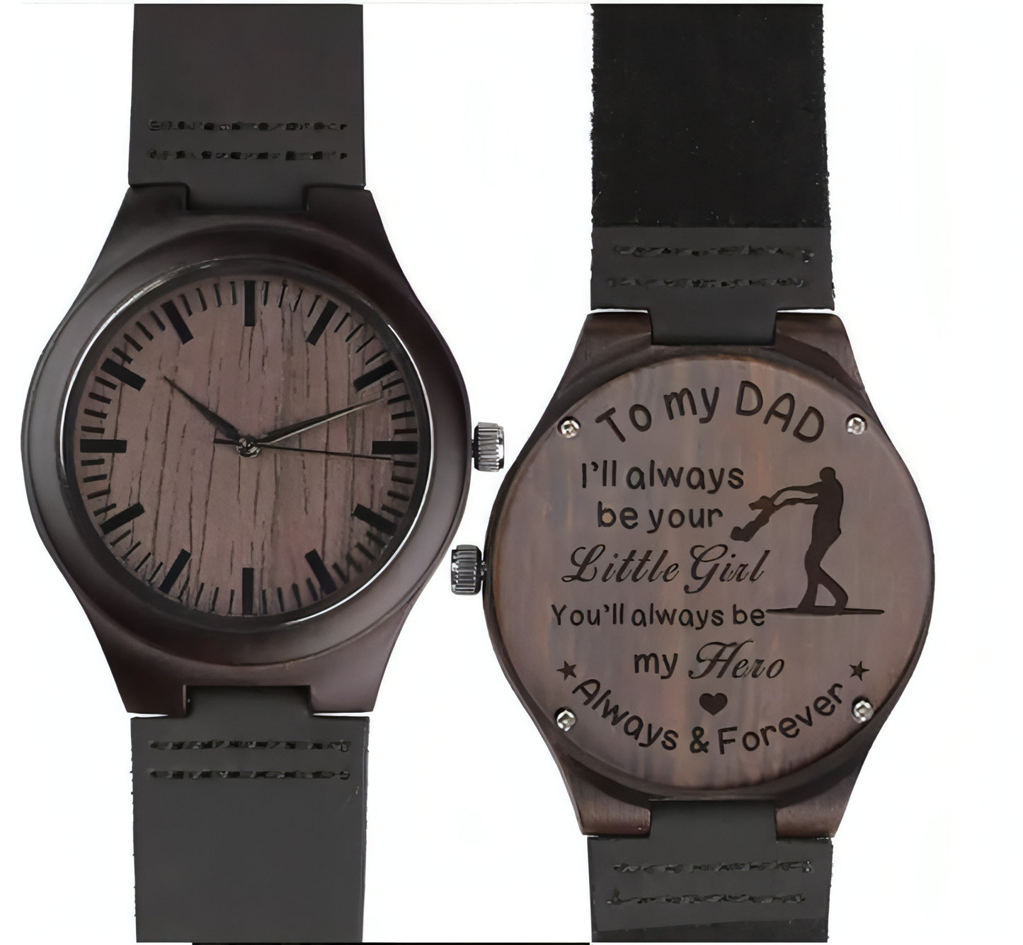 Custom Engraved Wooden Watch – Personalized Gift for Him