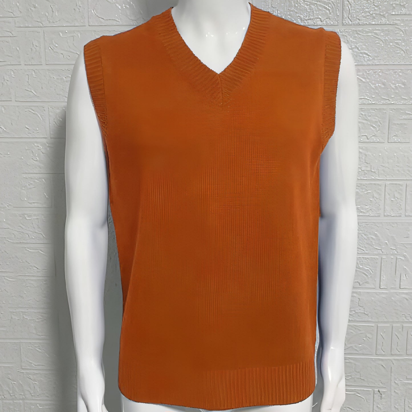 Knitwear Street Slim Fit V-neck Sleeveless Vest Sweater Men