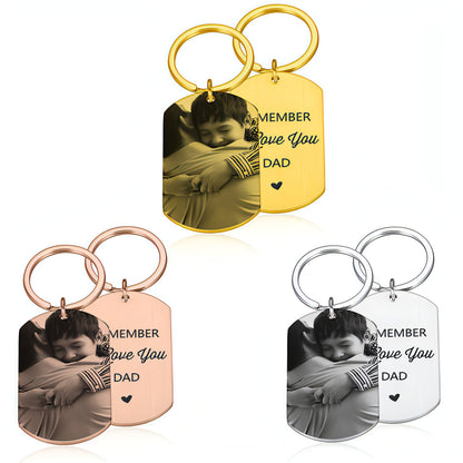 Custom Engraved Keychain – Personalized Photo & Name Tag Pendant