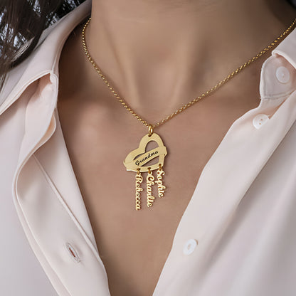 Heart-shaped Lettering Necklace Customized For Men And Women