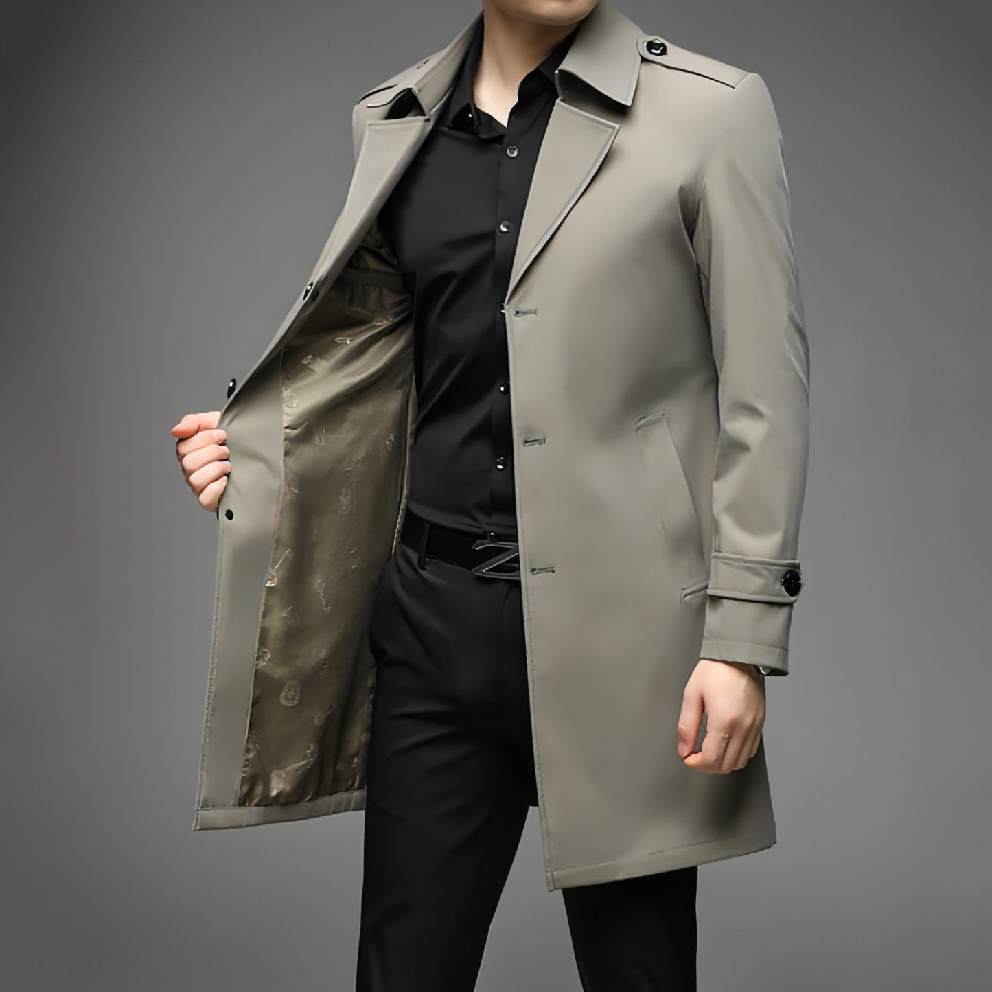 Mid-length Trench Coat Men's Casual Suit