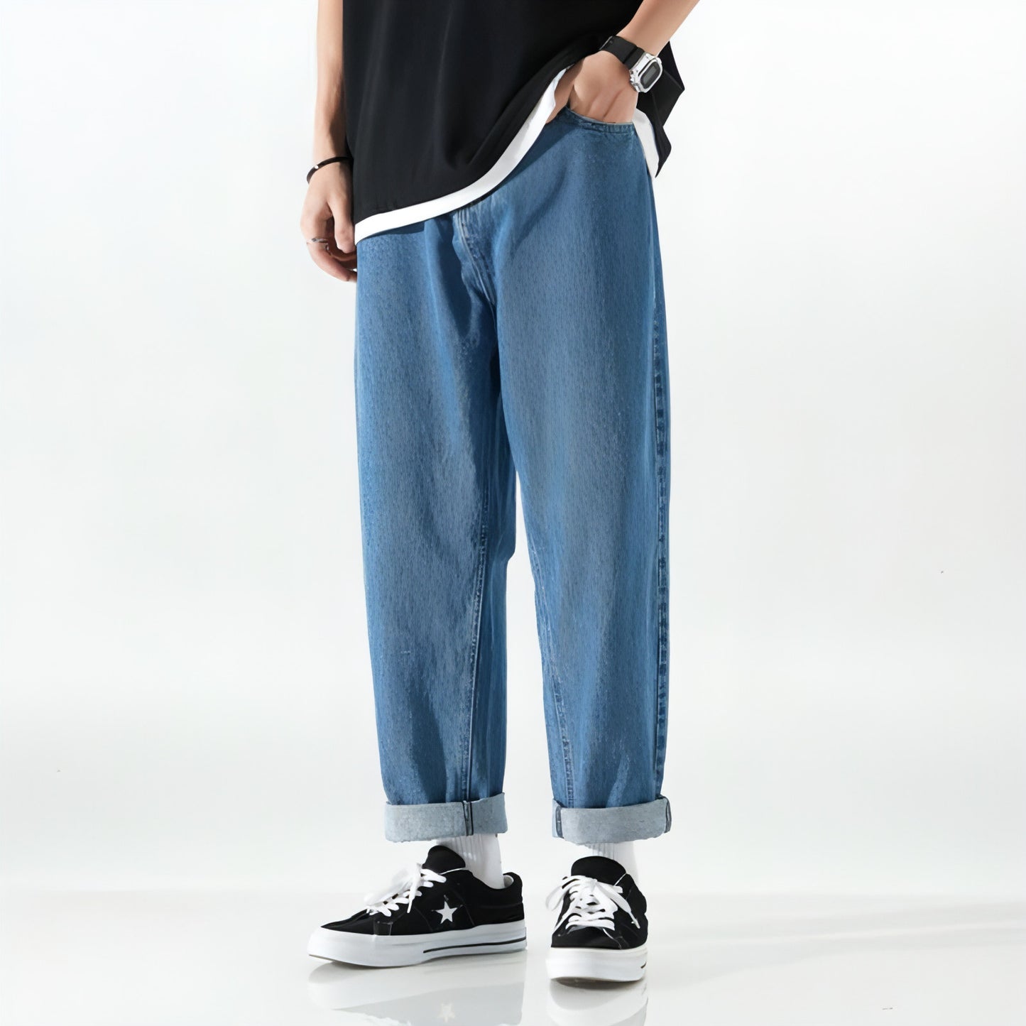 Trendy Brand Drape Jeans Men