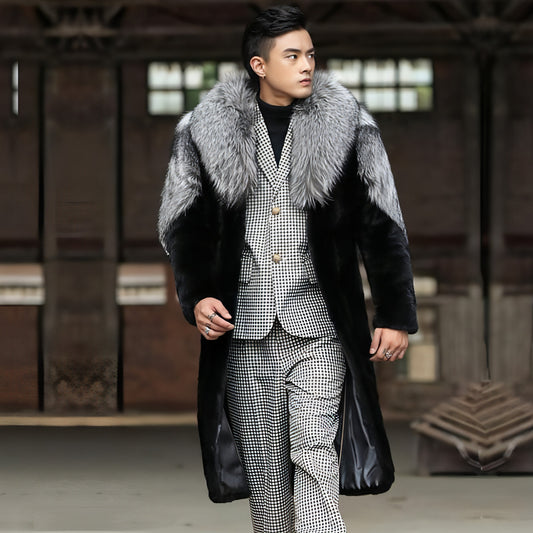 Men's Fur Trench Coat