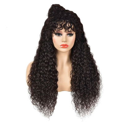 Shunfa Full Mechanism Curved Bangs Brazilian Hair Real Hair Headgear