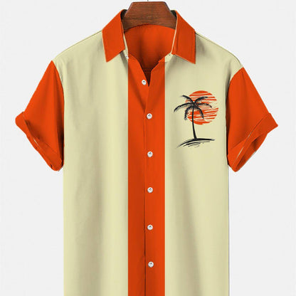 Camisa masculina de vestido havaiano de vice -miami